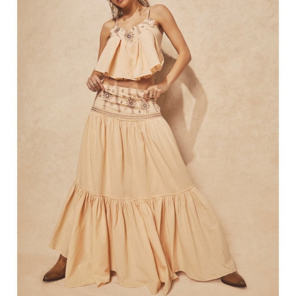 FREE PEOPLE Crystal Cove Set / Linen Size M - Picture 2 of 10